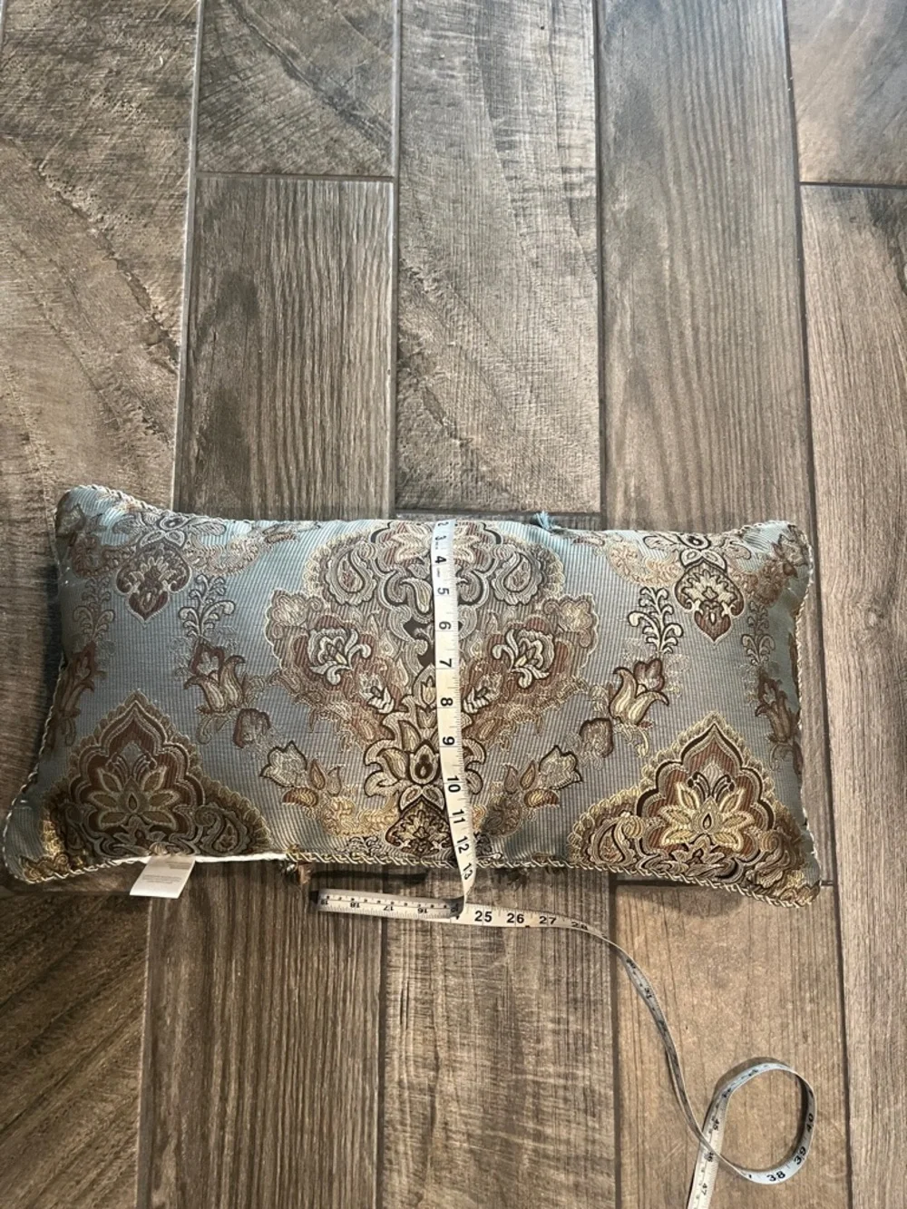 Croscill Decorative Tassel Accent Pillow in Teal and Tan